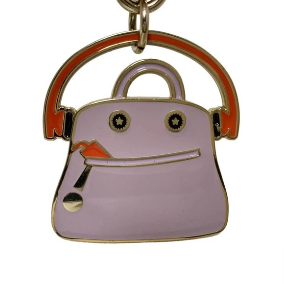 Auth FURLA - Purple Gold Multi Hardware Bag Charm - Picture 3 of 4